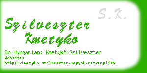 szilveszter kmetyko business card