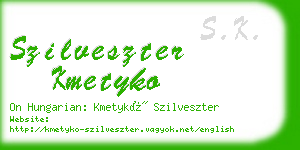 szilveszter kmetyko business card